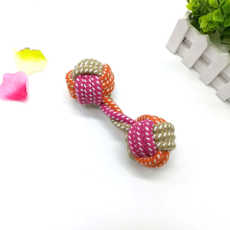 Colorful Dumbbell Toy for Dogs with Cotton Rope (Small Size)