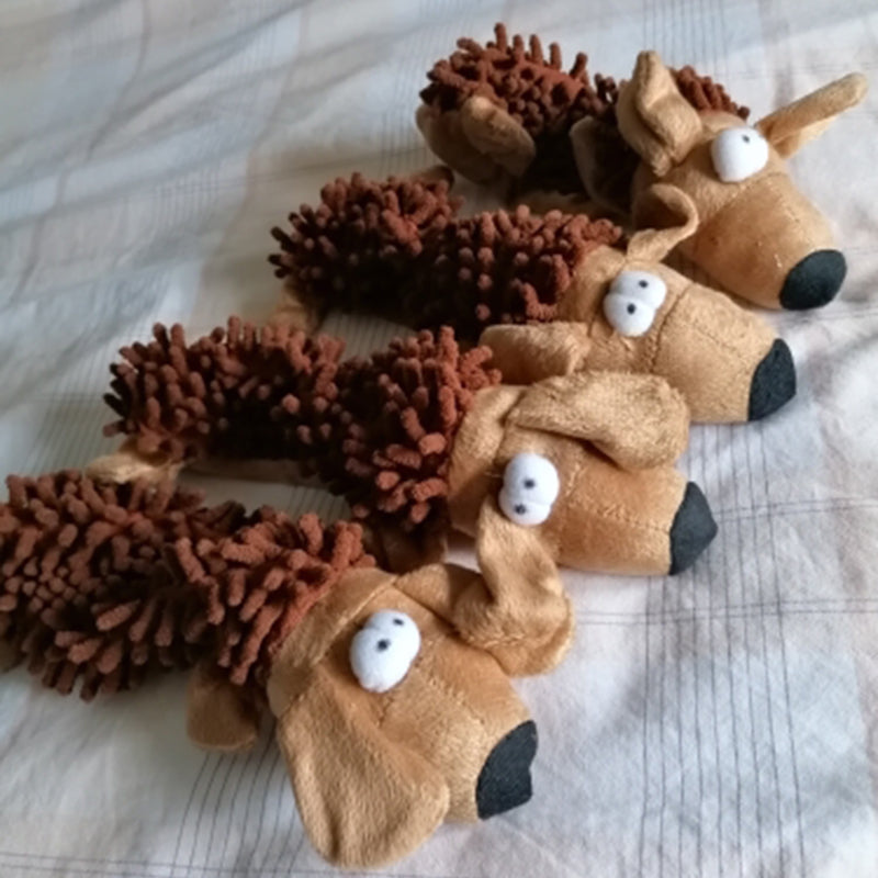 Plush dog toys for chewing and teeth cleaning