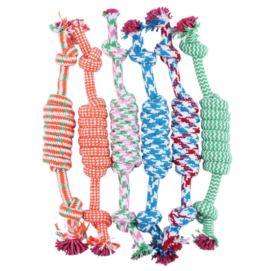 Pet chew toy made of cotton rope for dental care