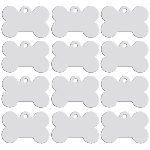 100 pcs/lot Aluminum Pet ID Tag Bone Shape Double