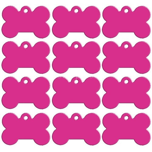 100 pcs/lot Aluminum Pet ID Tag Bone Shape Double