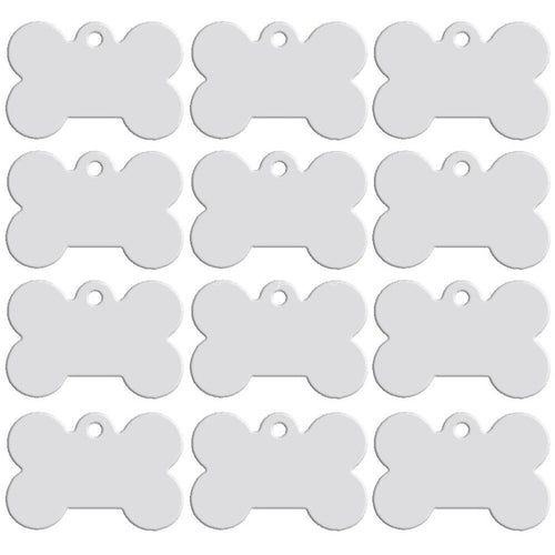 100 pcs/lot Aluminum Pet ID Tag Bone Shape Double
