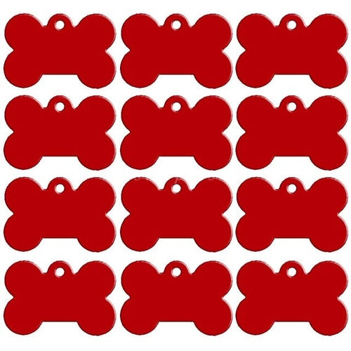 100 pcs/lot Aluminum Pet ID Tag Bone Shape Double