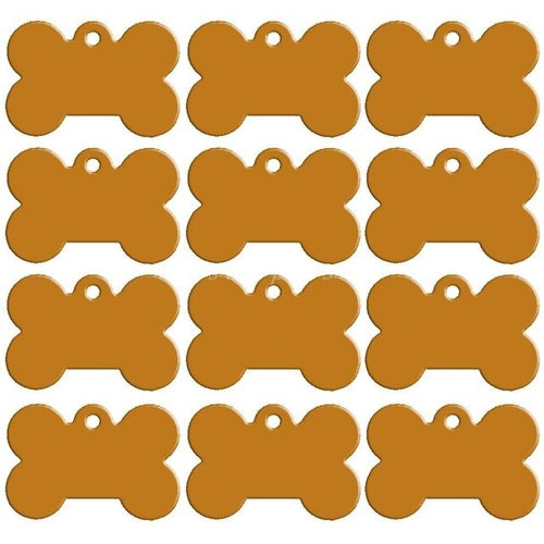 100 pcs/lot Aluminum Pet ID Tag Bone Shape Double