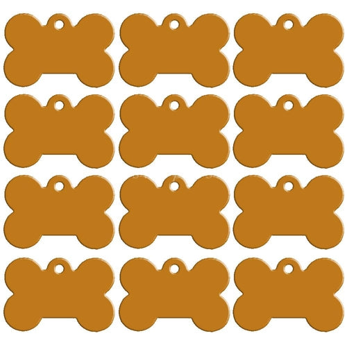 100 pcs/lot Aluminum Pet ID Tag Bone Shape Double