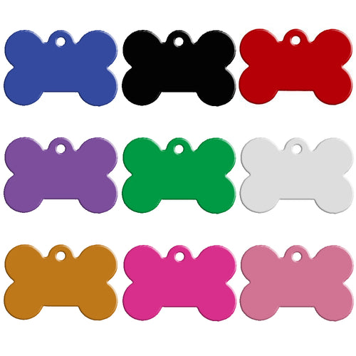 100 pcs/lot Aluminum Pet ID Tag Bone Shape Double