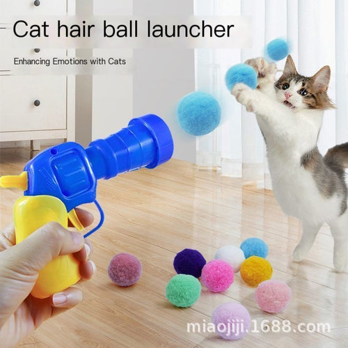 Lanceur de jouets pour chat avec balles souples pour un jeu amusant