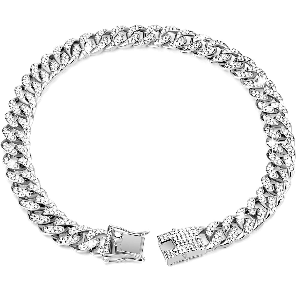 Diamond Hip Hop Dog Collar and Necklace Combo