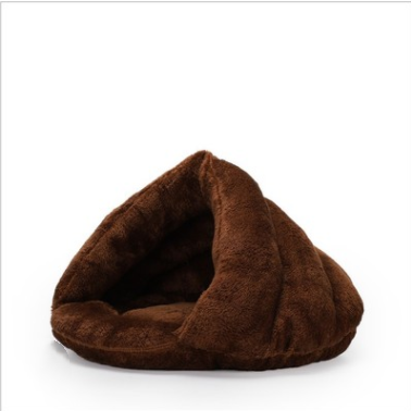 Arctic Velvet Triangle Semi-Closed Dog Bed for Winter