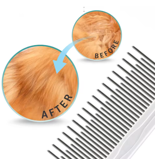 Pet Grooming Comb with Metal Pins for Hair Cleaning (1 piece)