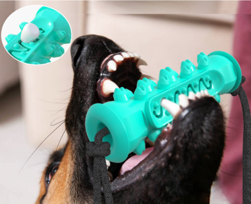 Dog Chew Toy – Rubber Bone Toothbrush for Teeth Cleaning
