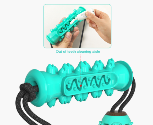 Dog Chew Toy – Rubber Bone Toothbrush for Teeth Cleaning