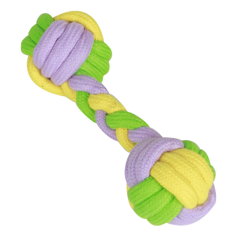 Cotton Rope Dumbbell Dog Toy in Candy Colors