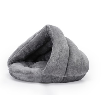 Arctic Velvet Triangle Semi-Closed Dog Bed for Winter