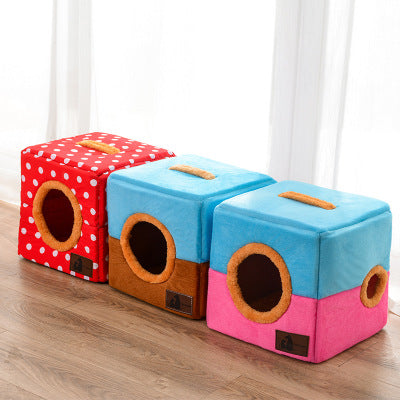 Double Hole Pet Bed with Star Design for Cats