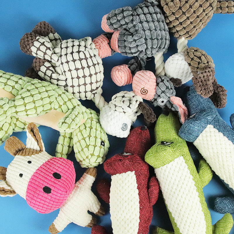 Durable Dog Chew Toys – Cartoon Pet Plush Toys
