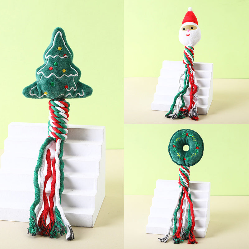 3Pcs Pet Cartoon Chew Toys Set, Cotton Rope