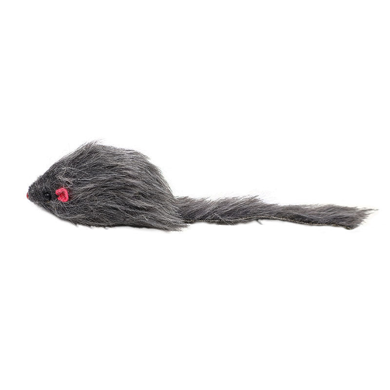 Gray Plush Mouse Cat Toy for Kittens and Cats