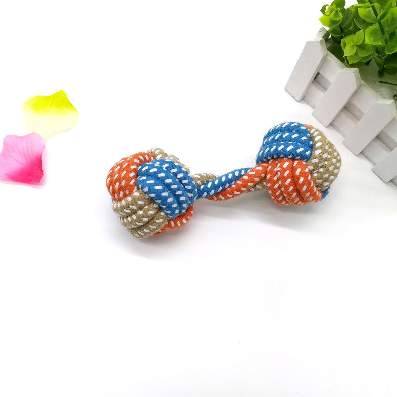 Colorful Dumbbell Toy for Dogs with Cotton Rope (Small Size)