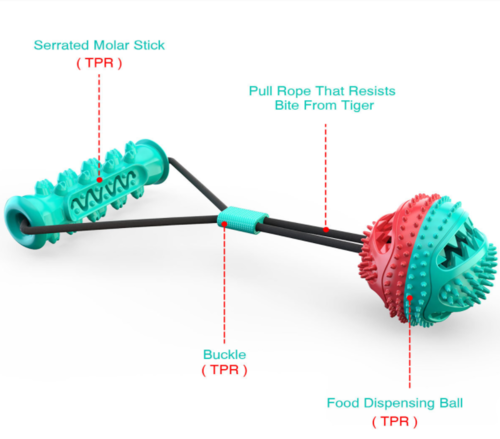 Dog Chew Toy – Rubber Bone Toothbrush for Teeth Cleaning