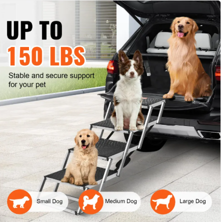 Foldable Aluminum Car Steps for Dogs
