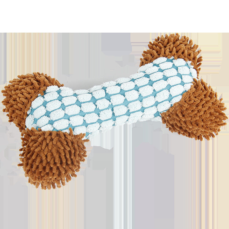 Bite-Resistant Plush Dog Toy - Carpet Bone Design