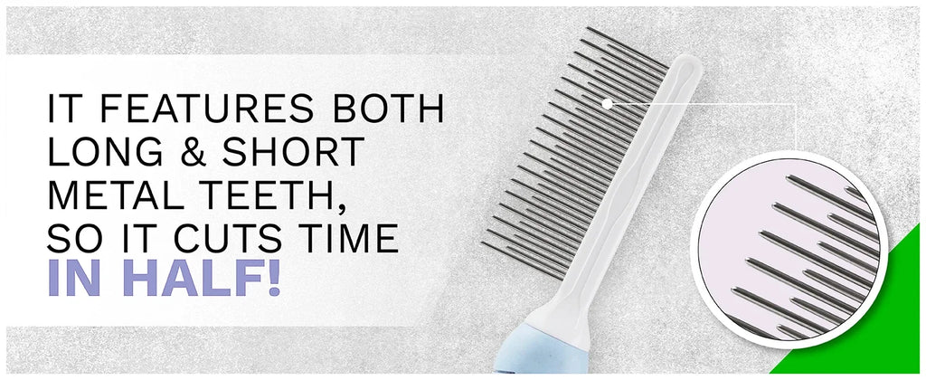 Pet Grooming Comb with Metal Pins for Hair Cleaning (1 piece)