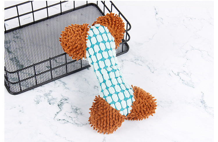 Bite-Resistant Plush Dog Toy - Carpet Bone Design