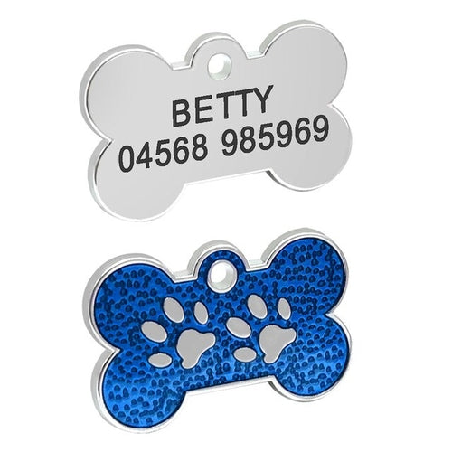 Engraved Dog ID Tag Bone Shape Personalized Anti