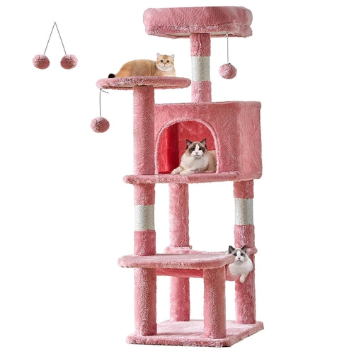 JHK 44In Cat Tree Tall Multi-Cat Climbing Tower for Pet Furniture