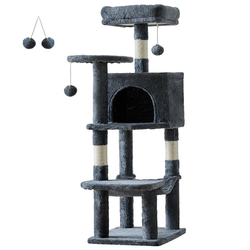 JHK 44In Cat Tree Tall Multi-Cat Climbing Tower for Pet Furniture