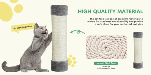 JHK 44In Cat Tree Tall Multi-Cat Climbing Tower for Pet Furniture
