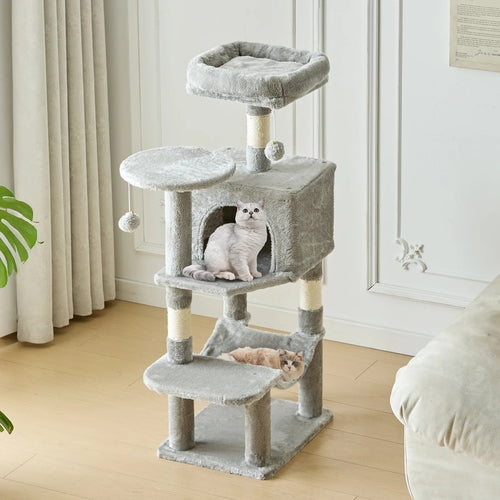 JHK 44In Cat Tree Tall Multi-Cat Climbing Tower for Pet Furniture