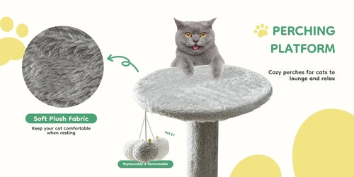 JHK 44In Cat Tree Tall Multi-Cat Climbing Tower for Pet Furniture