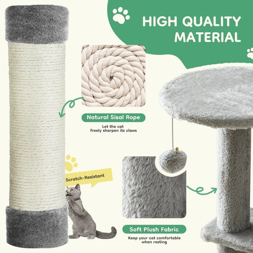 JHK 44In Cat Tree Tall Multi-Cat Climbing Tower for Pet Furniture