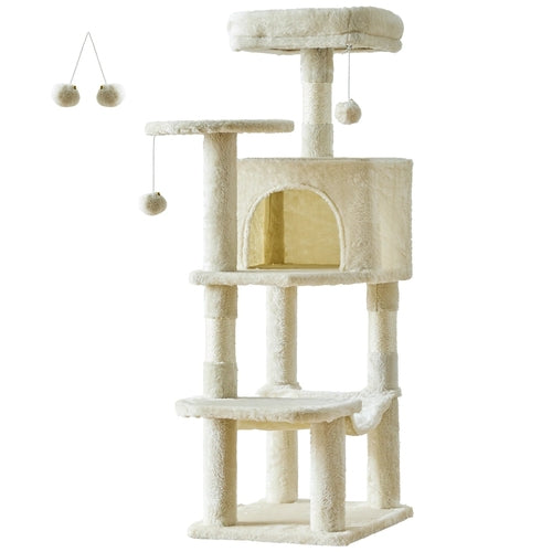 JHK 44In Cat Tree Tall Multi-Cat Climbing Tower for Pet Furniture