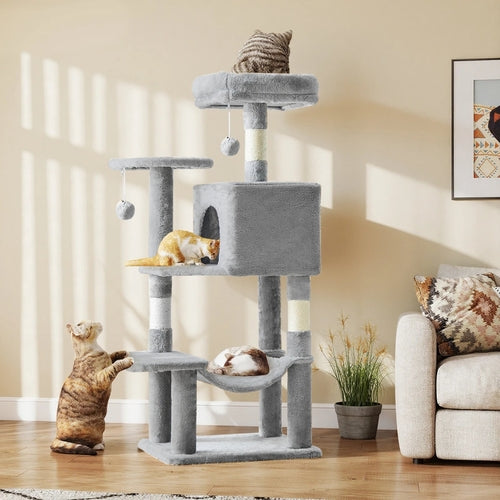 JHK 44In Cat Tree Tall Multi-Cat Climbing Tower for Pet Furniture