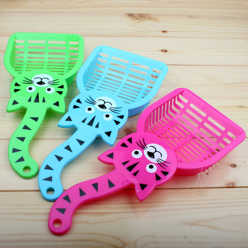 Cat-shaped sand shovel for pets
