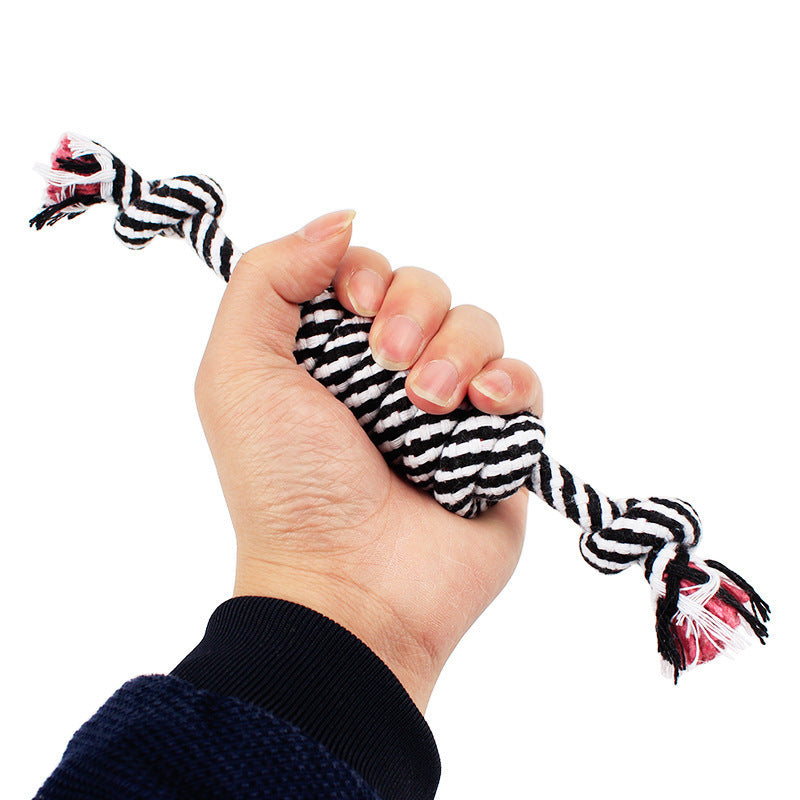 Pet chew toy made of cotton rope for dental care