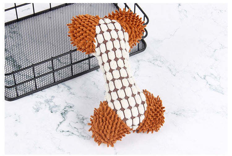 Bite-Resistant Plush Dog Toy - Carpet Bone Design