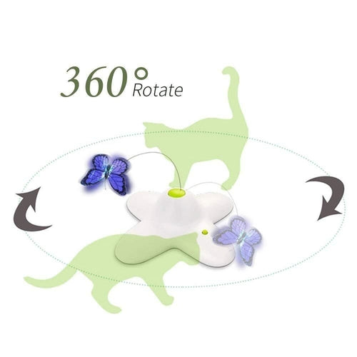 Flutter Bug Butterfly Cat Toy - Interactive Teaser Pet Kitty Play -