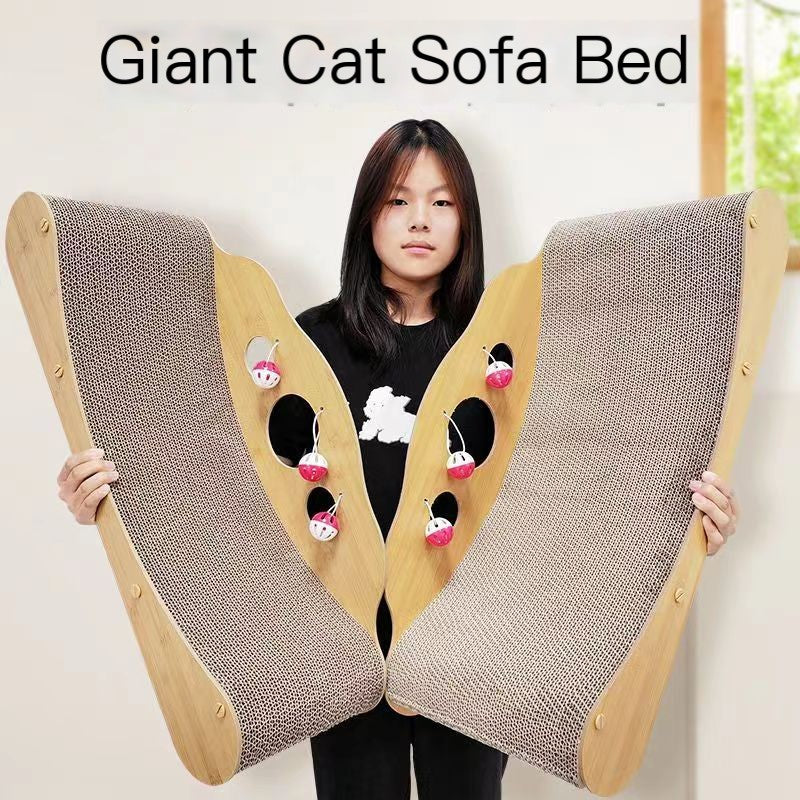 Durable Cat Scratching Board Sofa Lounge Bed (Large)