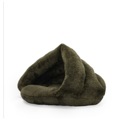 Arctic Velvet Triangle Semi-Closed Dog Bed for Winter