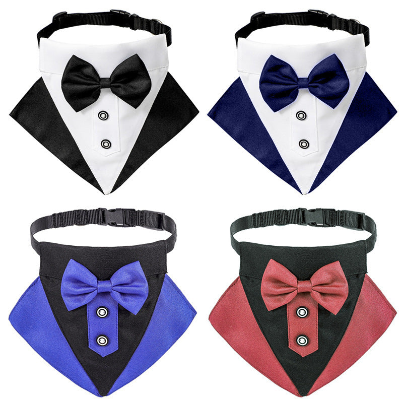 Triangle Scarf Pet Collar with Dog Saliva Towel