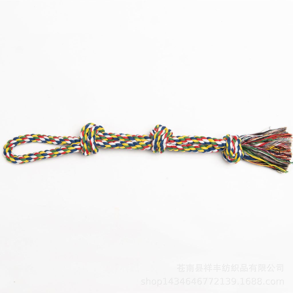Interactive cotton rope dog toy for medium-sized dogs