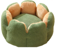 Pumpkin Cat Nest Bed – Warm Plush Halloween Pet Mat, Four Seasons, S/M Sizes