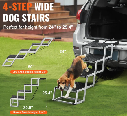 Foldable Aluminum Car Steps for Dogs