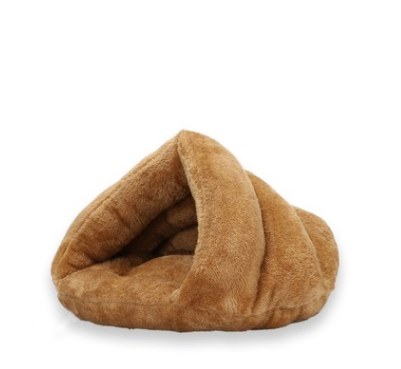 Arctic Velvet Triangle Semi-Closed Dog Bed for Winter