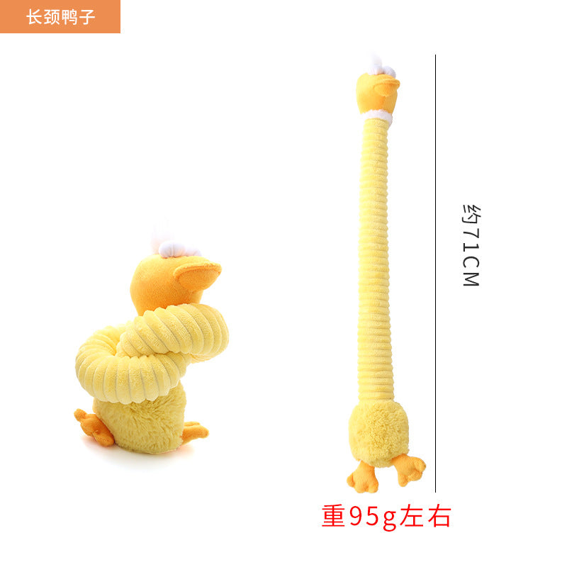 Interactive Plush Long Neck Dog Toy for Chewing