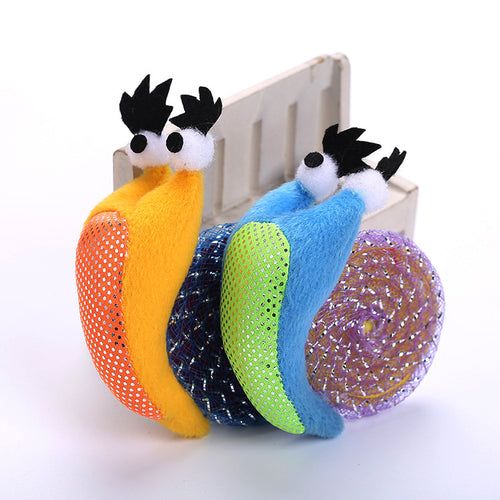 Jouet pour chat mignon en forme d'escargot, avec dos à griffer, deux couleurs disponibles